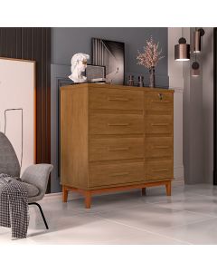 Cômoda para Quarto 8 Gavetas Detroit Amêndoa