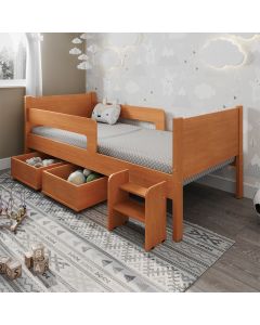 Cama Infantil com 2 Baus Organizador e Escada Luna Plus Nature